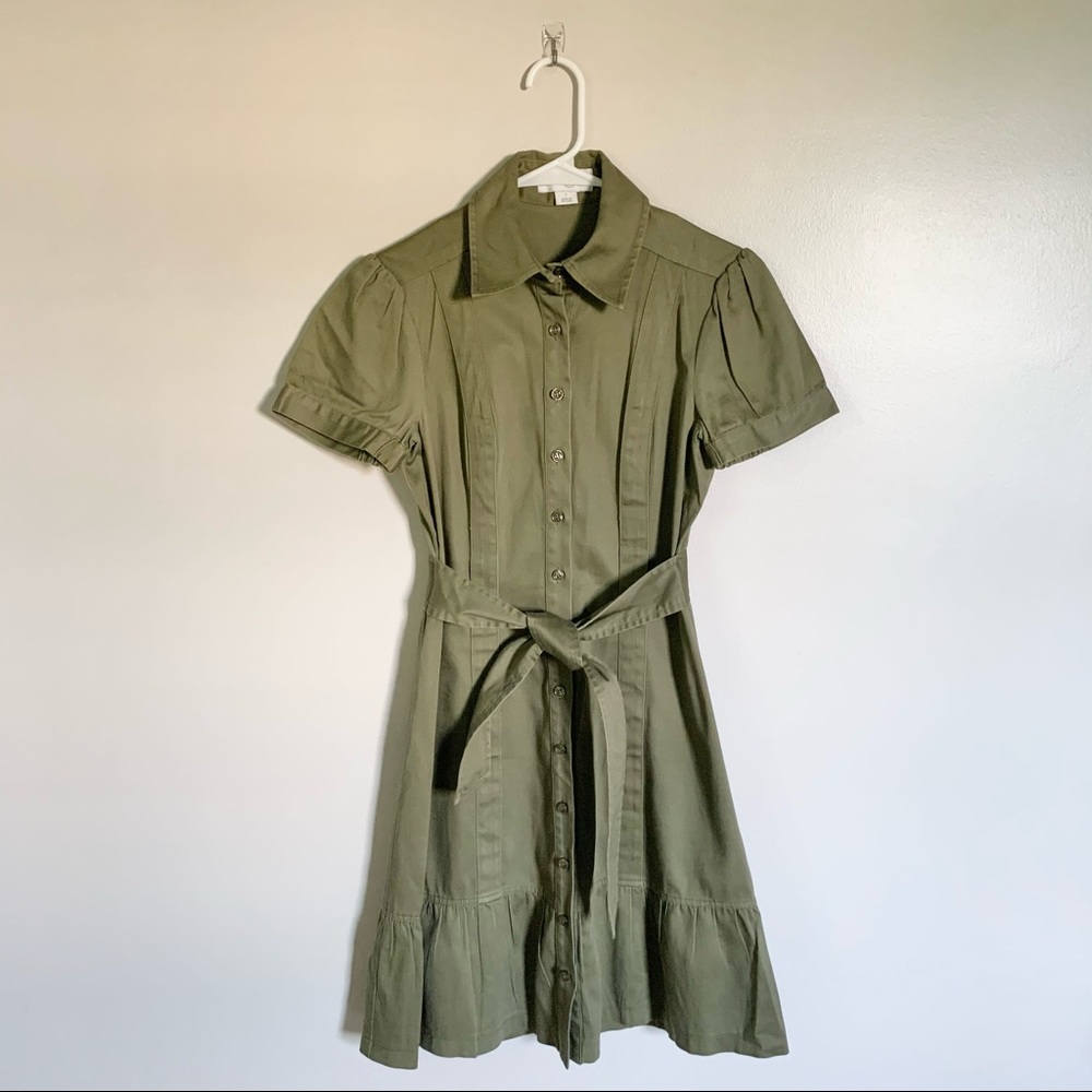 Jessica Simpson | Army Green Button Dress | Sz 2